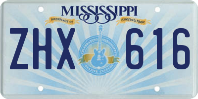 MS license plate ZHX616