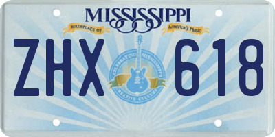 MS license plate ZHX618