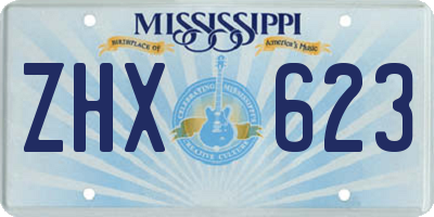 MS license plate ZHX623
