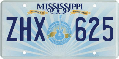 MS license plate ZHX625