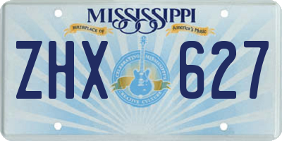 MS license plate ZHX627