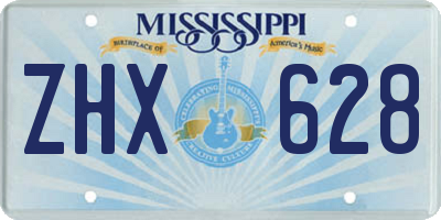 MS license plate ZHX628