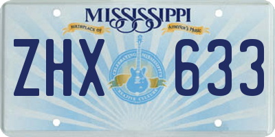 MS license plate ZHX633
