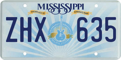 MS license plate ZHX635