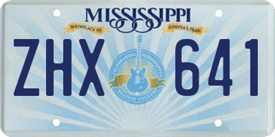 MS license plate ZHX641