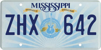 MS license plate ZHX642