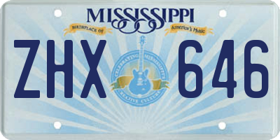 MS license plate ZHX646