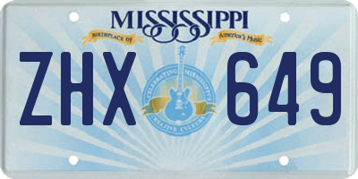 MS license plate ZHX649