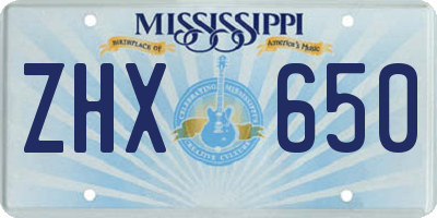 MS license plate ZHX650
