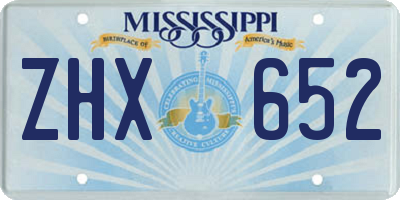 MS license plate ZHX652