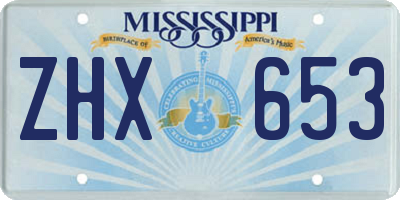 MS license plate ZHX653