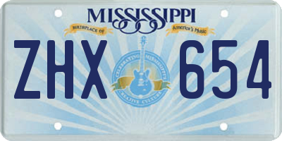 MS license plate ZHX654