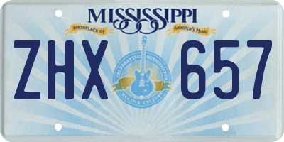 MS license plate ZHX657