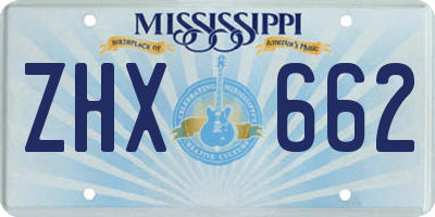 MS license plate ZHX662