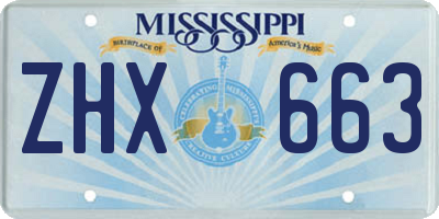 MS license plate ZHX663