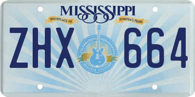 MS license plate ZHX664
