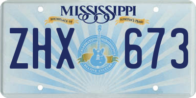 MS license plate ZHX673