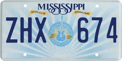 MS license plate ZHX674