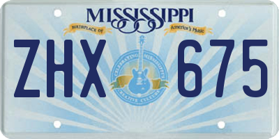 MS license plate ZHX675