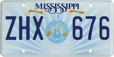 MS license plate ZHX676
