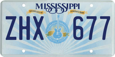 MS license plate ZHX677