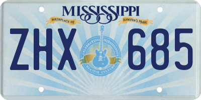 MS license plate ZHX685
