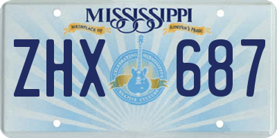 MS license plate ZHX687