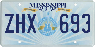 MS license plate ZHX693