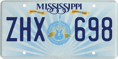 MS license plate ZHX698