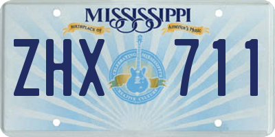 MS license plate ZHX711