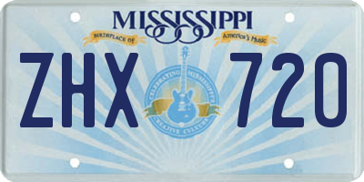 MS license plate ZHX720
