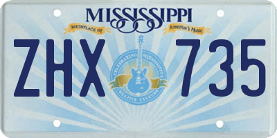 MS license plate ZHX735