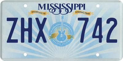 MS license plate ZHX742