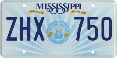 MS license plate ZHX750