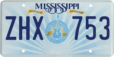 MS license plate ZHX753