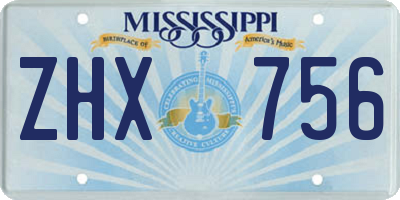 MS license plate ZHX756