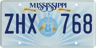 MS license plate ZHX768