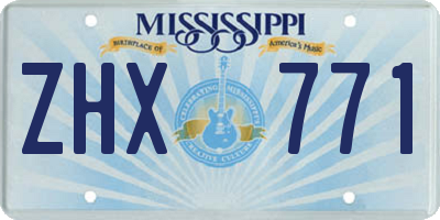 MS license plate ZHX771