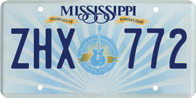 MS license plate ZHX772