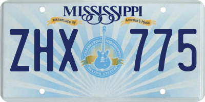 MS license plate ZHX775