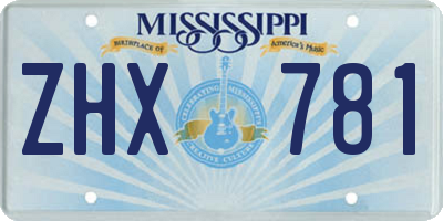 MS license plate ZHX781