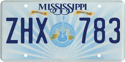 MS license plate ZHX783