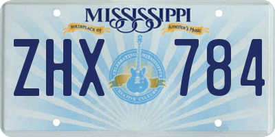 MS license plate ZHX784