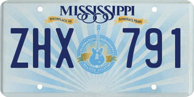 MS license plate ZHX791