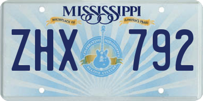 MS license plate ZHX792