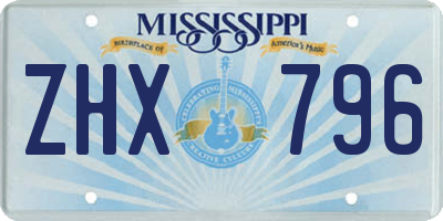 MS license plate ZHX796