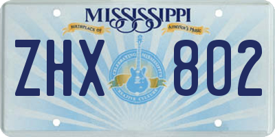 MS license plate ZHX802