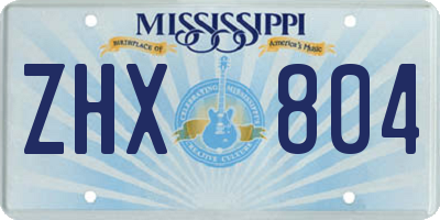 MS license plate ZHX804