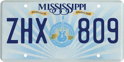 MS license plate ZHX809
