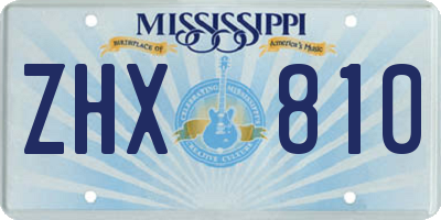MS license plate ZHX810